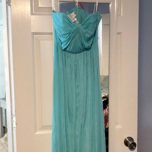 David’s bridal bridesmaid dress - teal, strapless
